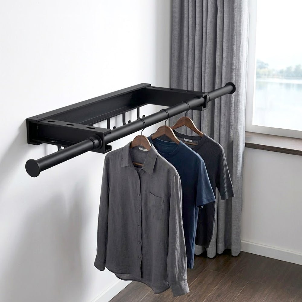 折疊拓展隱形曬衣架|不用時貼牆收起・小空間也好曬