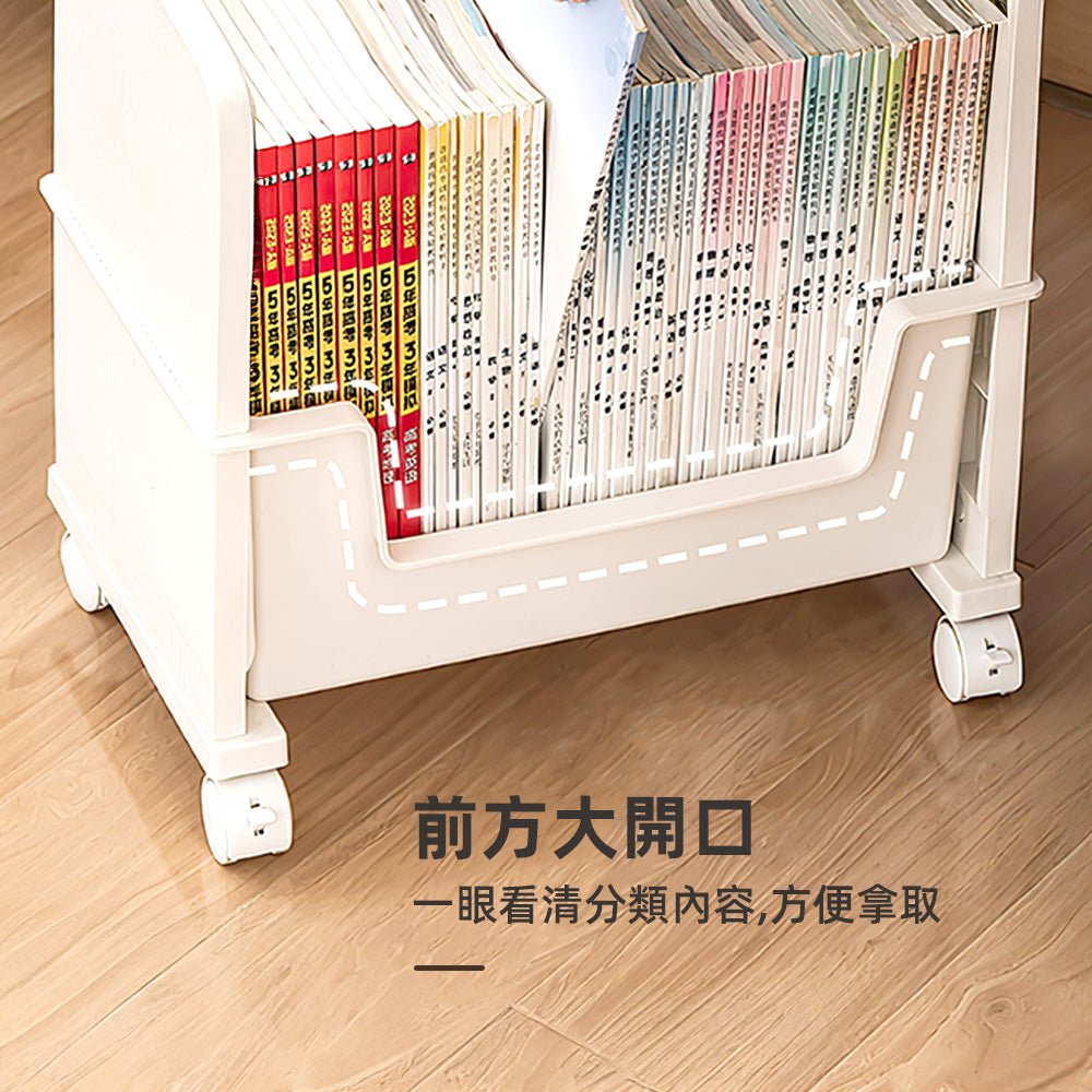 雙層帶輪收納箱|書本玩具分類好找・移動收納更輕鬆