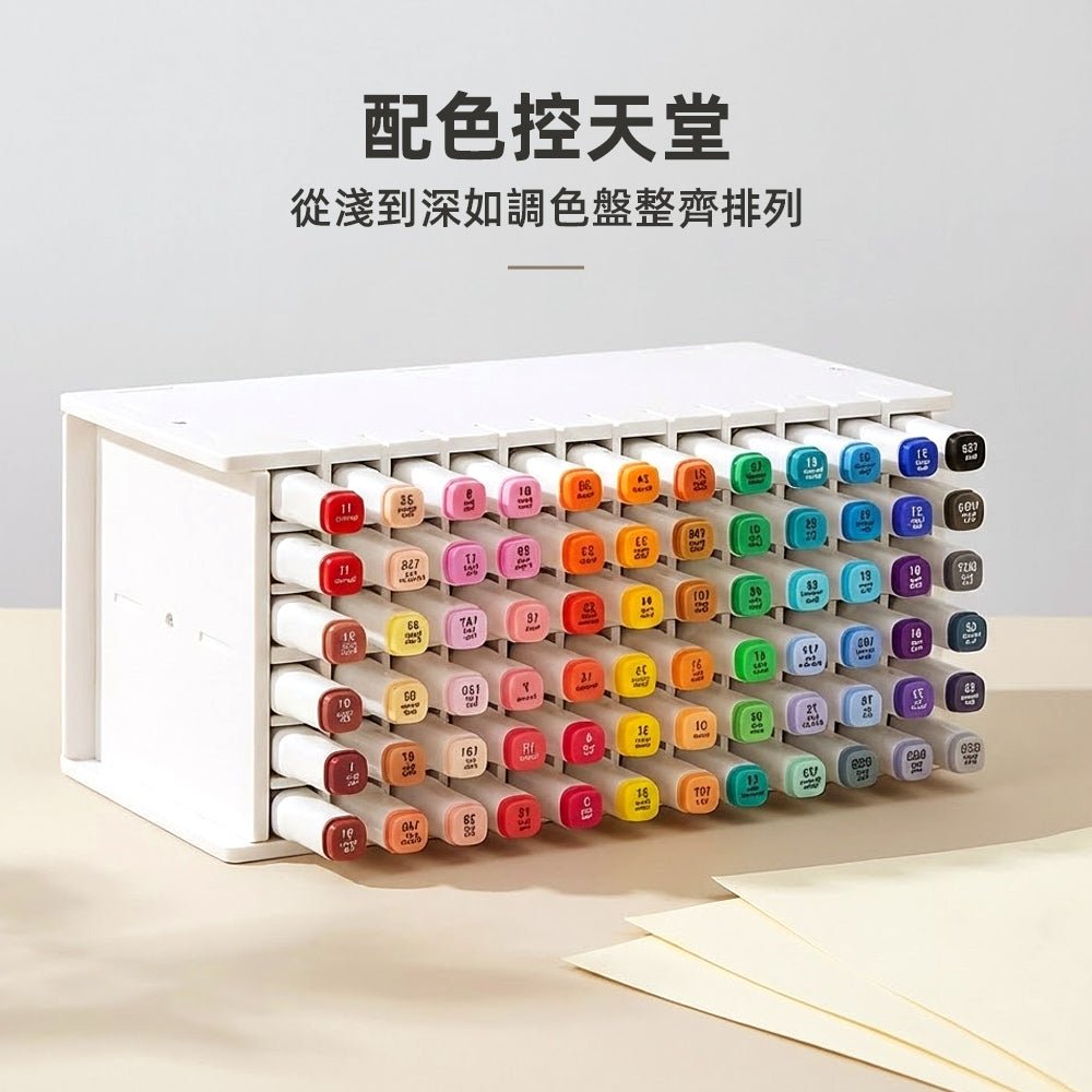馬克筆筆架|72/120孔分類收納不佔桌面