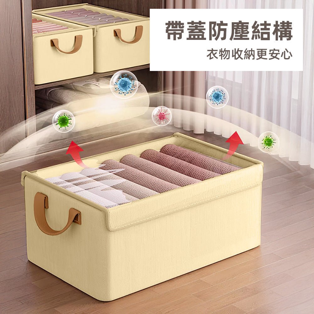 透視帶蓋衣服收納箱|防塵好找可折疊