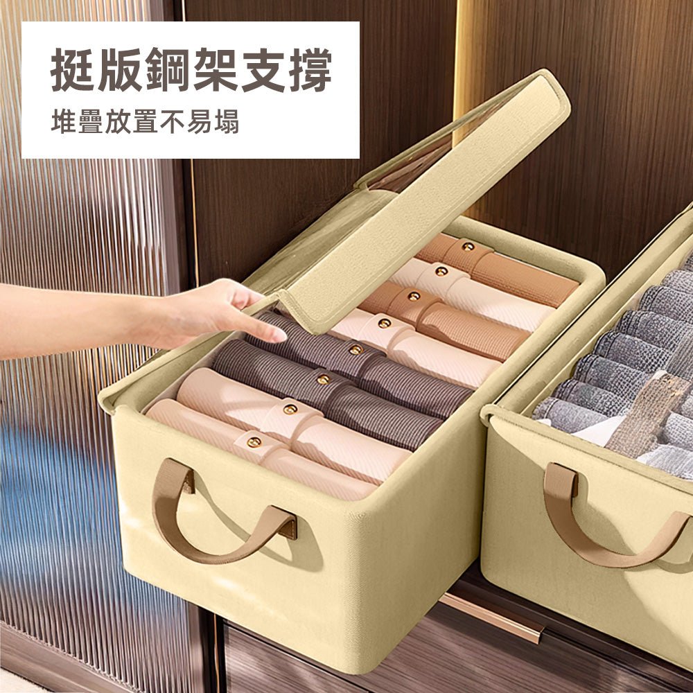 透視帶蓋衣服收納箱|防塵好找可折疊