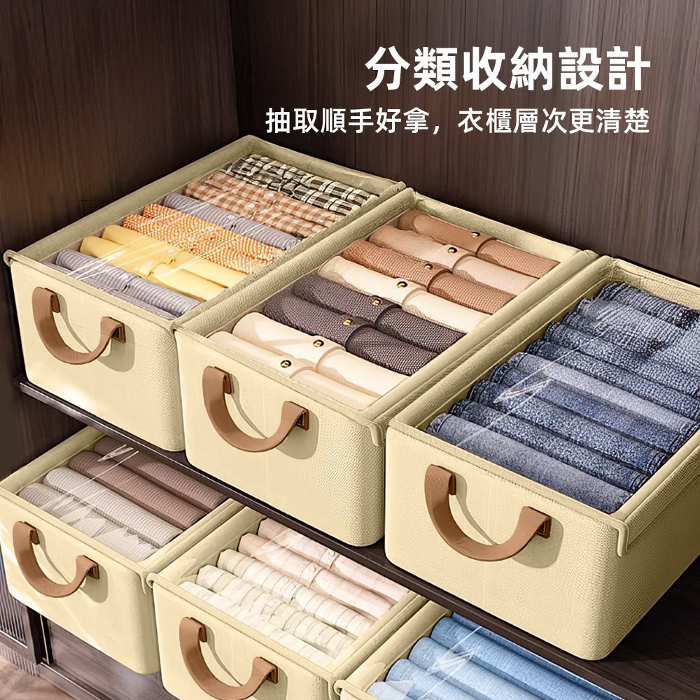 透視帶蓋衣服收納箱|防塵好找可折疊