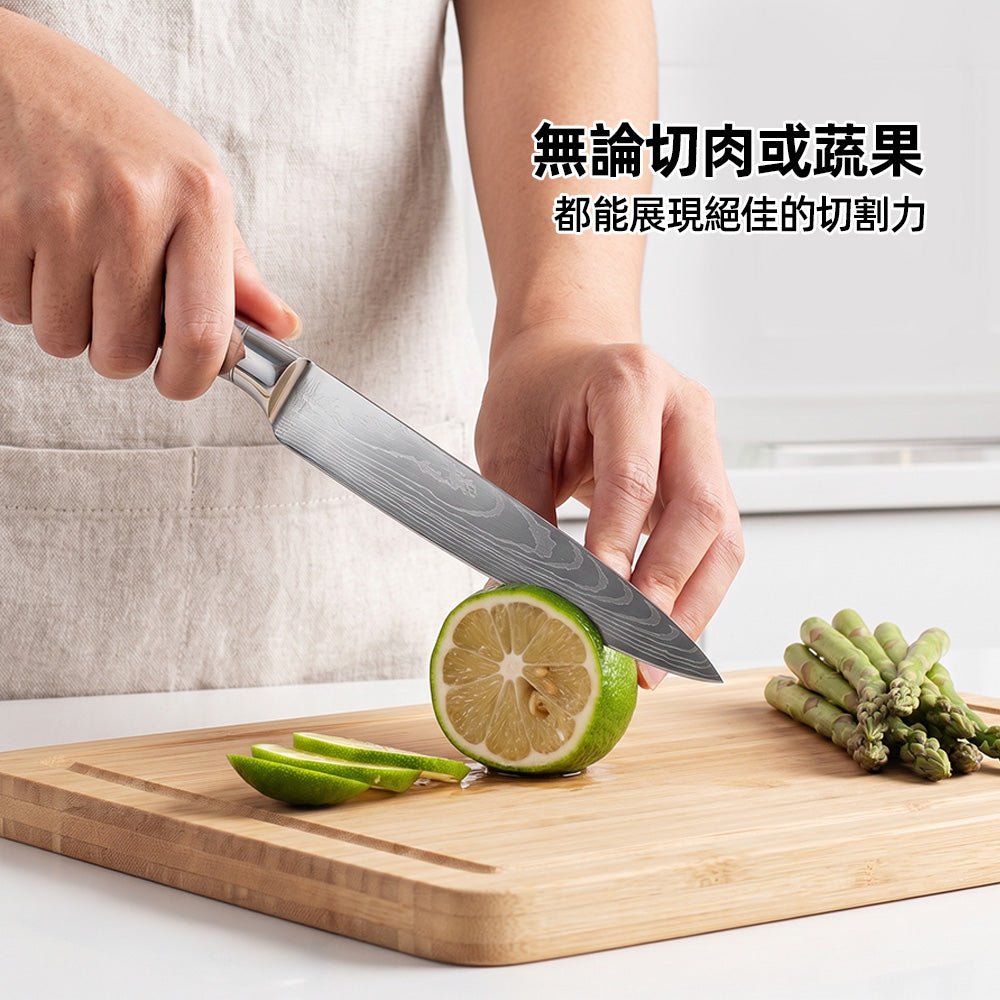 精煉大馬士革紋主廚刀|鋒利順手・讓每一次下廚都充滿儀式感