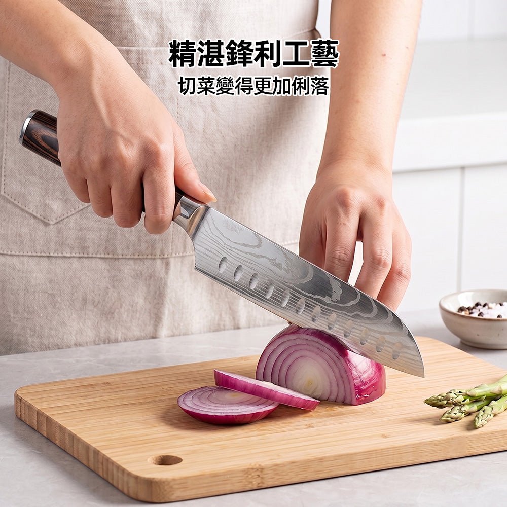 精煉大馬士革紋主廚刀|鋒利順手・讓每一次下廚都充滿儀式感