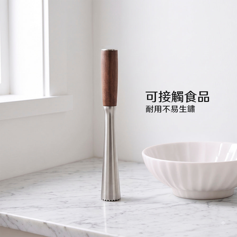 木柄不鏽鋼搗碎棒|在家調飲搗冰搗蒜一支到位