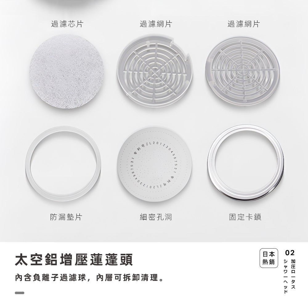 鋁合金SPA蓮蓬頭|增壓細水流.內含濾芯可拆洗