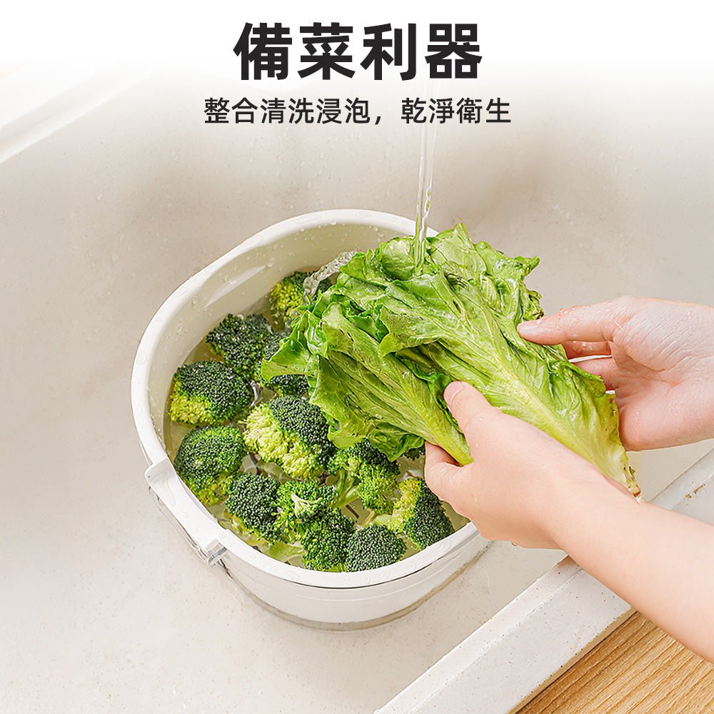 三層疊加洗菜籃|火鍋食材分層收納・洗後直放桌上・省空間不滴水 |上手家居