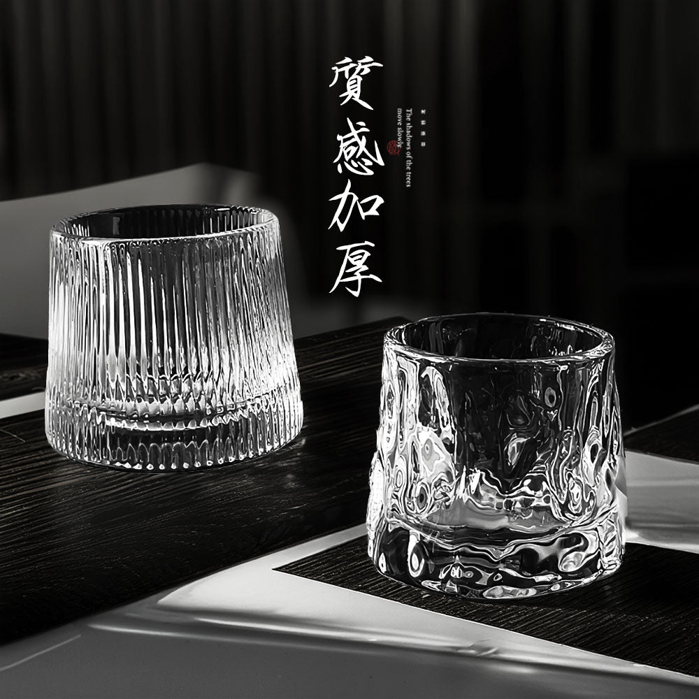 不倒翁威士忌酒杯|厚玻璃旋轉底・穩定不灑手感佳・280ml 微醺日常質感升級