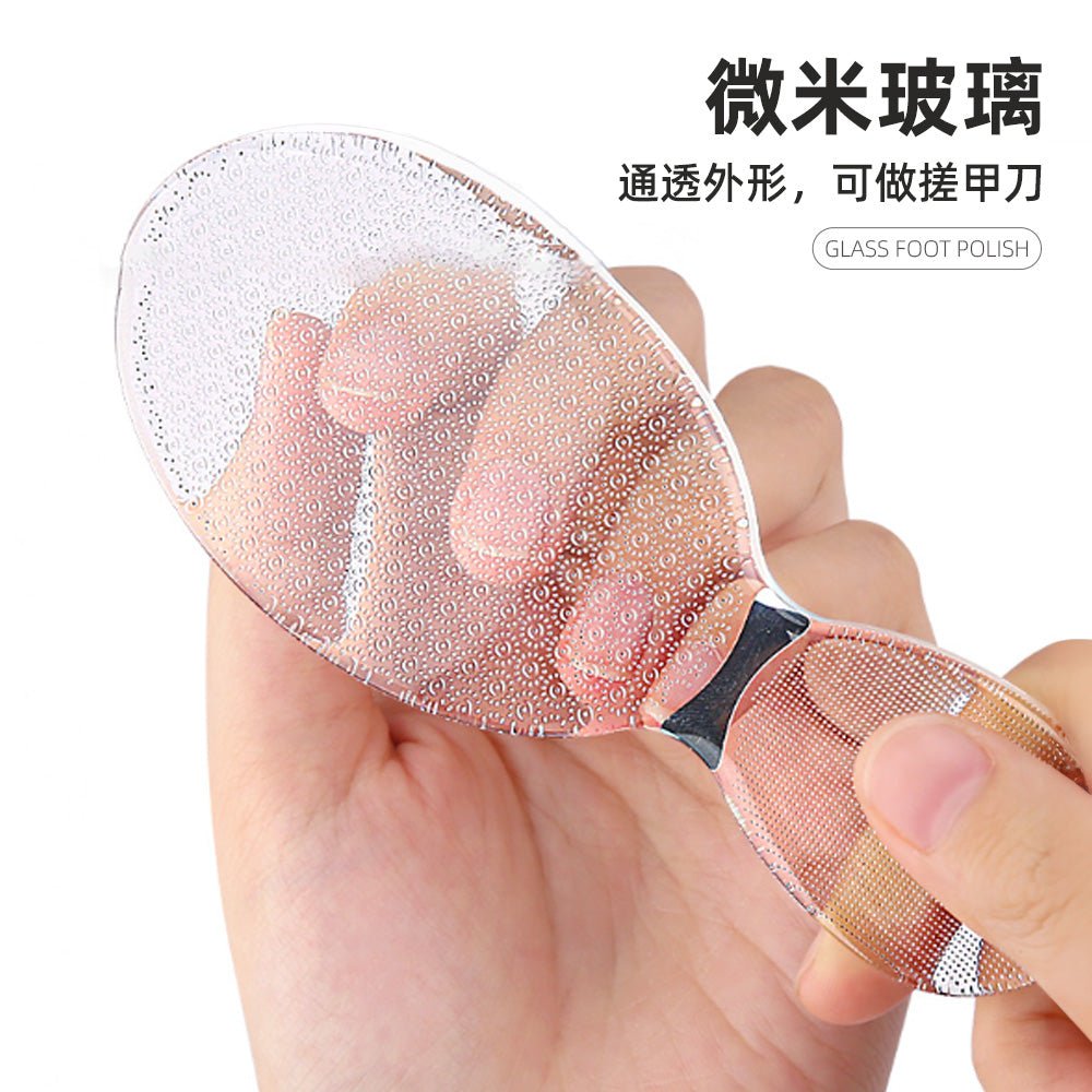 透明玻璃磨腳器|溫和去硬皮,腳後跟回到細嫩觸感
