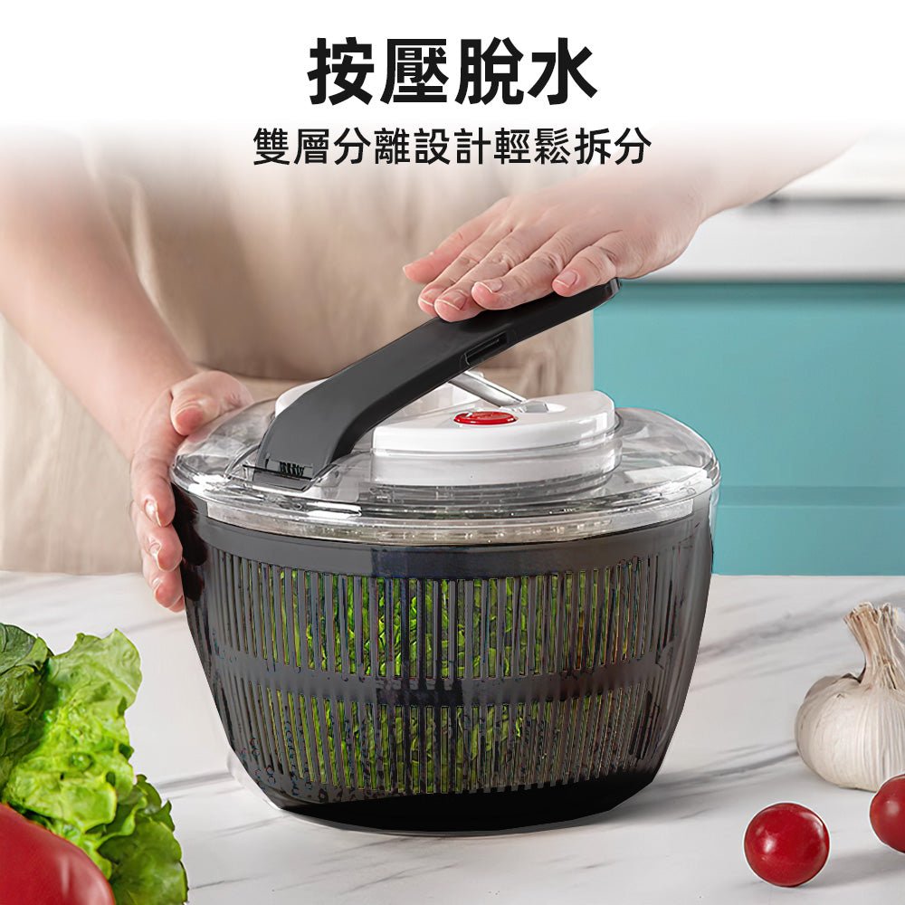 洗菜籃|槓桿甩水設計・雙層分離・清洗瀝水收納三合一 |上手家居