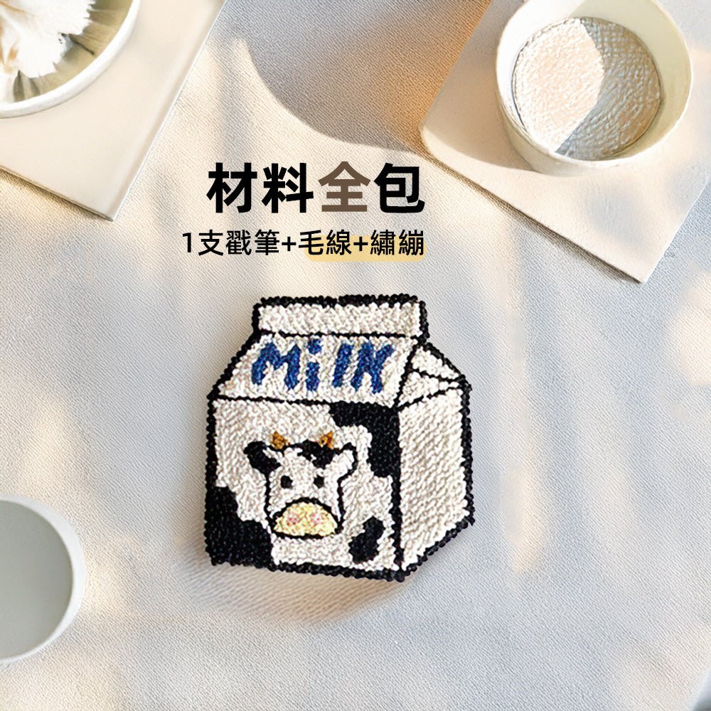 俄羅斯刺繡杯墊 材料包|毛線+繡繃+戳筆一包搞定・5款療癒圖樣・新手也能完成的生活小美學
