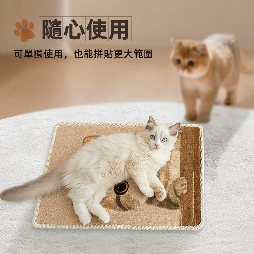 防掉屑貓抓墊 3片組|不卡屑不卡爪・地面牆面都能貼・附貓圖造型增添療癒感
