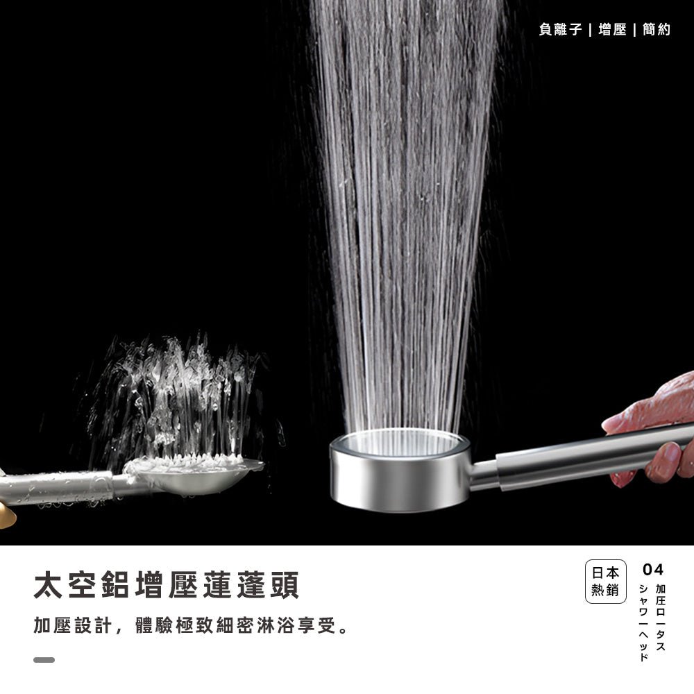 鋁合金SPA蓮蓬頭|增壓細水流.內含濾芯可拆洗