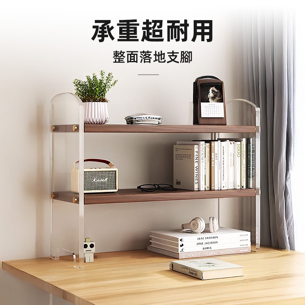 壓克力香水架 胡桃木色|單雙層自由選・桌面展示無壓力・香氛收納質感升級 |上手家居