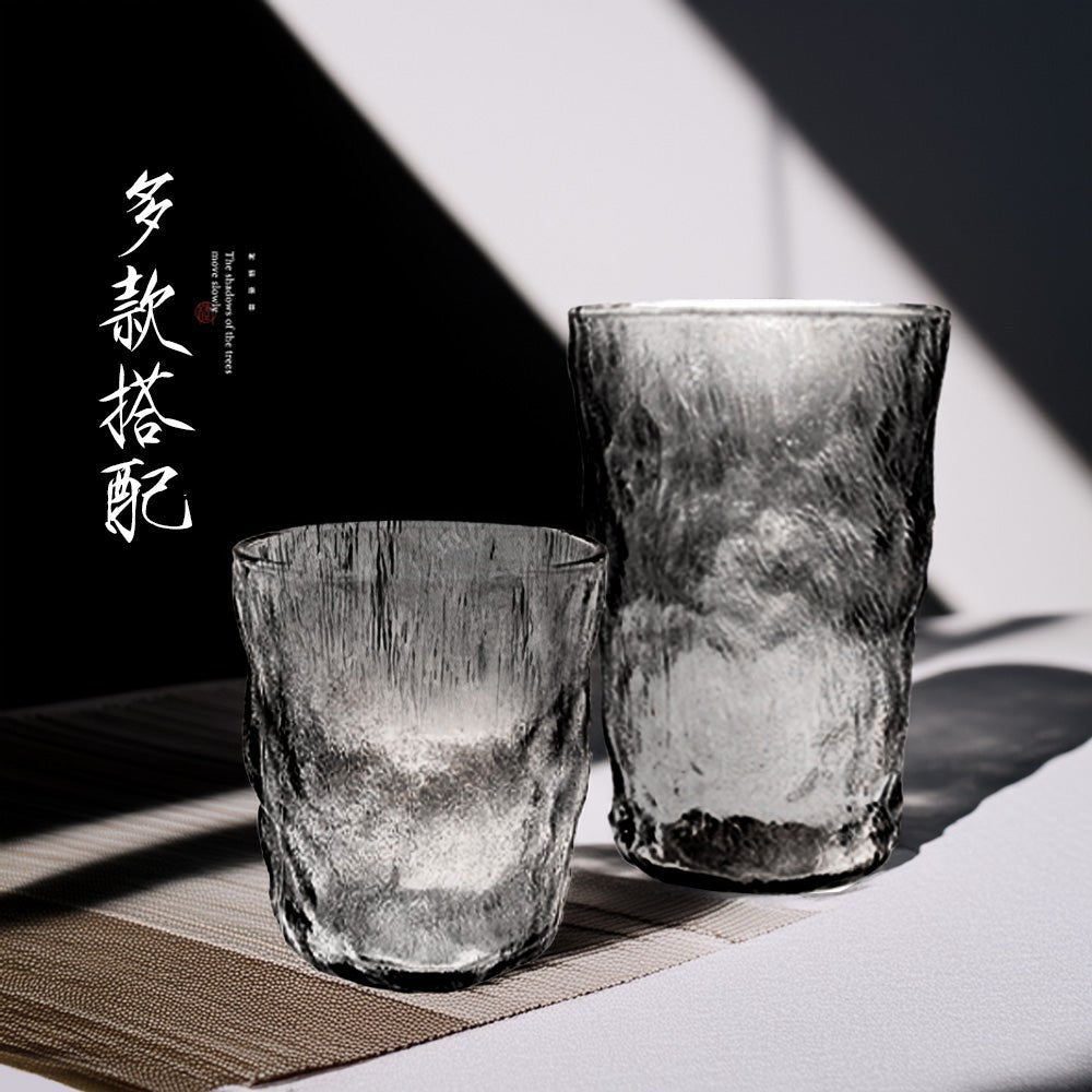冰川紋玻璃杯|270ml/330ml 可選・厚實杯底不易破・冷熱通用多色百搭