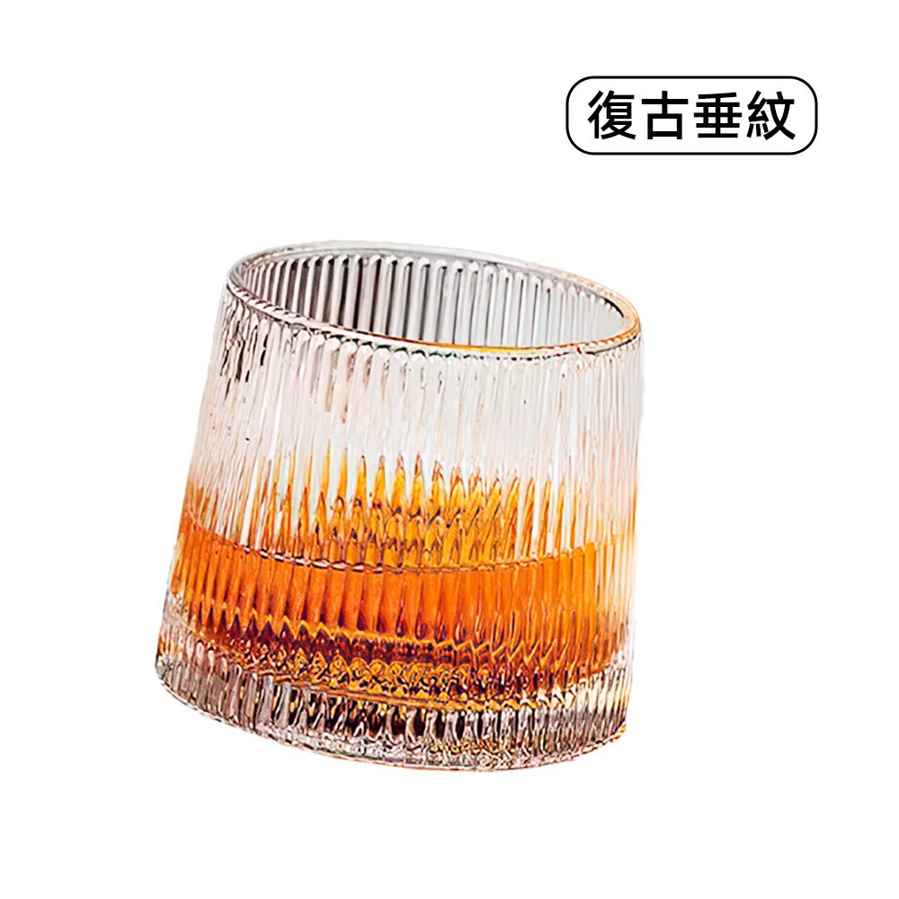 不倒翁威士忌酒杯|厚玻璃旋轉底・穩定不灑手感佳・280ml 微醺日常質感升級