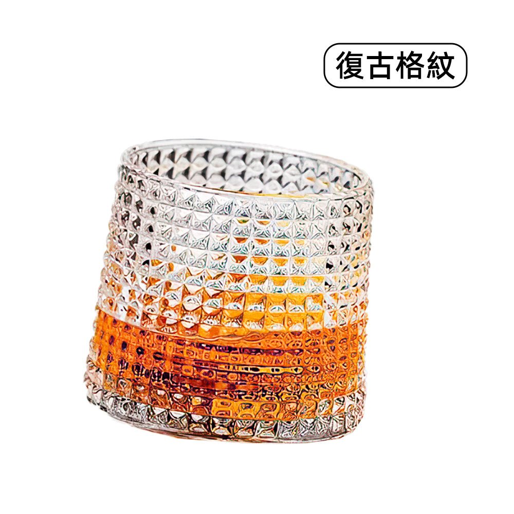 不倒翁威士忌酒杯|厚玻璃旋轉底・穩定不灑手感佳・280ml 微醺日常質感升級