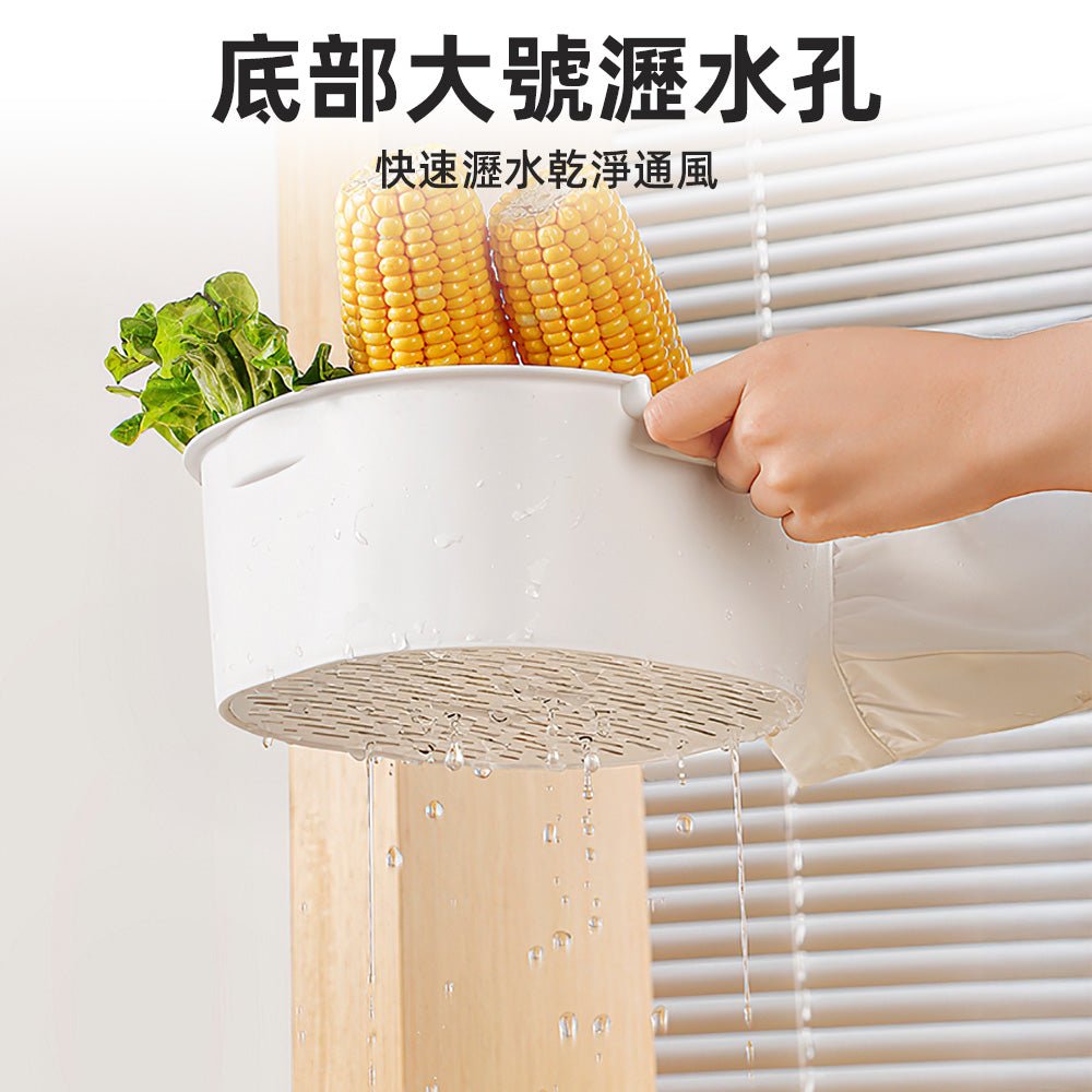 三層疊加洗菜籃|火鍋食材分層收納・洗後直放桌上・省空間不滴水 |上手家居