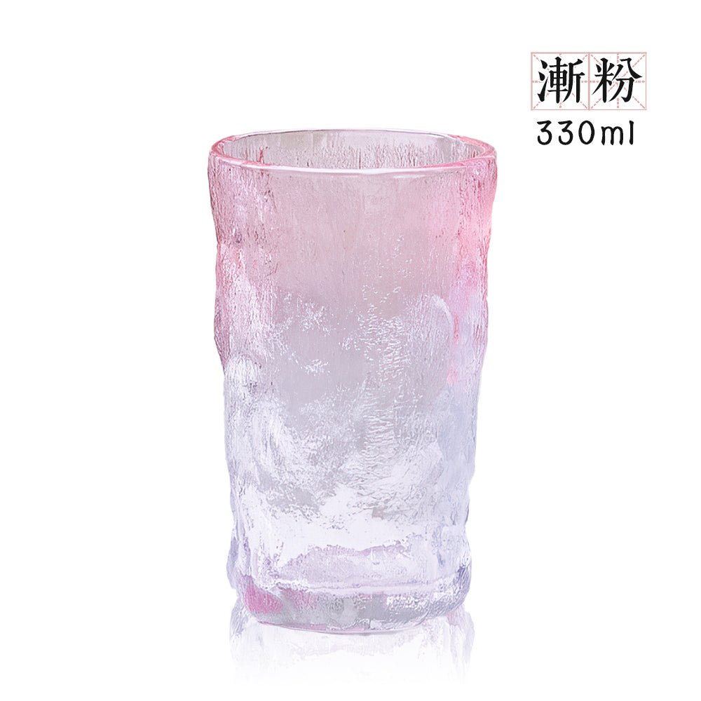 冰川紋玻璃杯|270ml/330ml 可選・厚實杯底不易破・冷熱通用多色百搭