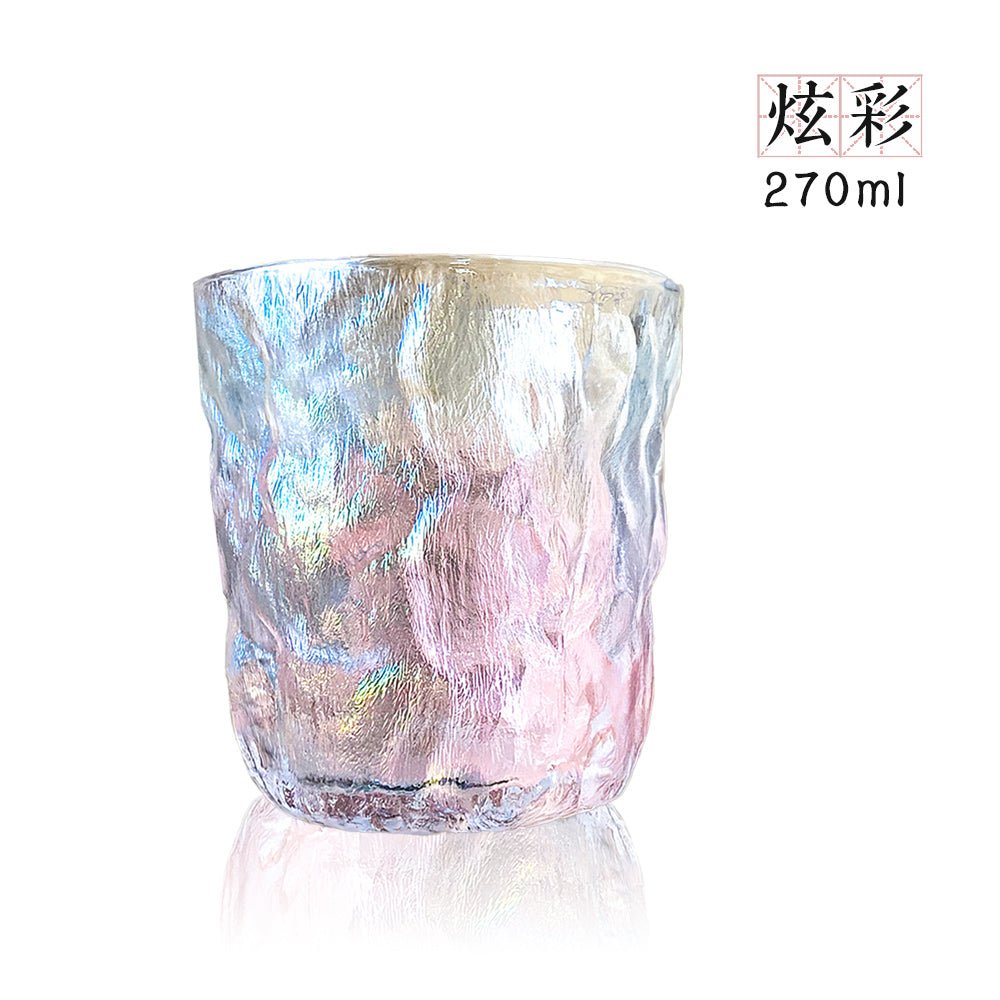 冰川紋玻璃杯|270ml/330ml 可選・厚實杯底不易破・冷熱通用多色百搭