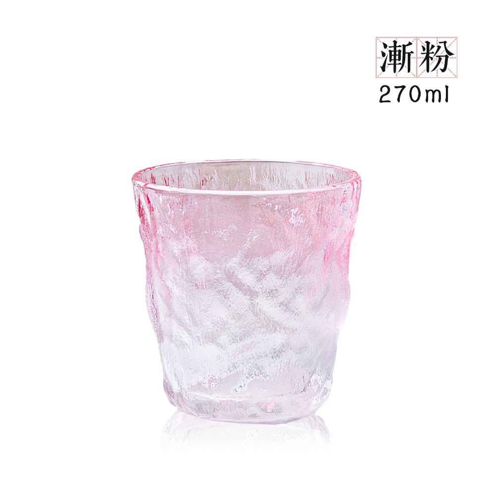冰川紋玻璃杯|270ml/330ml 可選・厚實杯底不易破・冷熱通用多色百搭