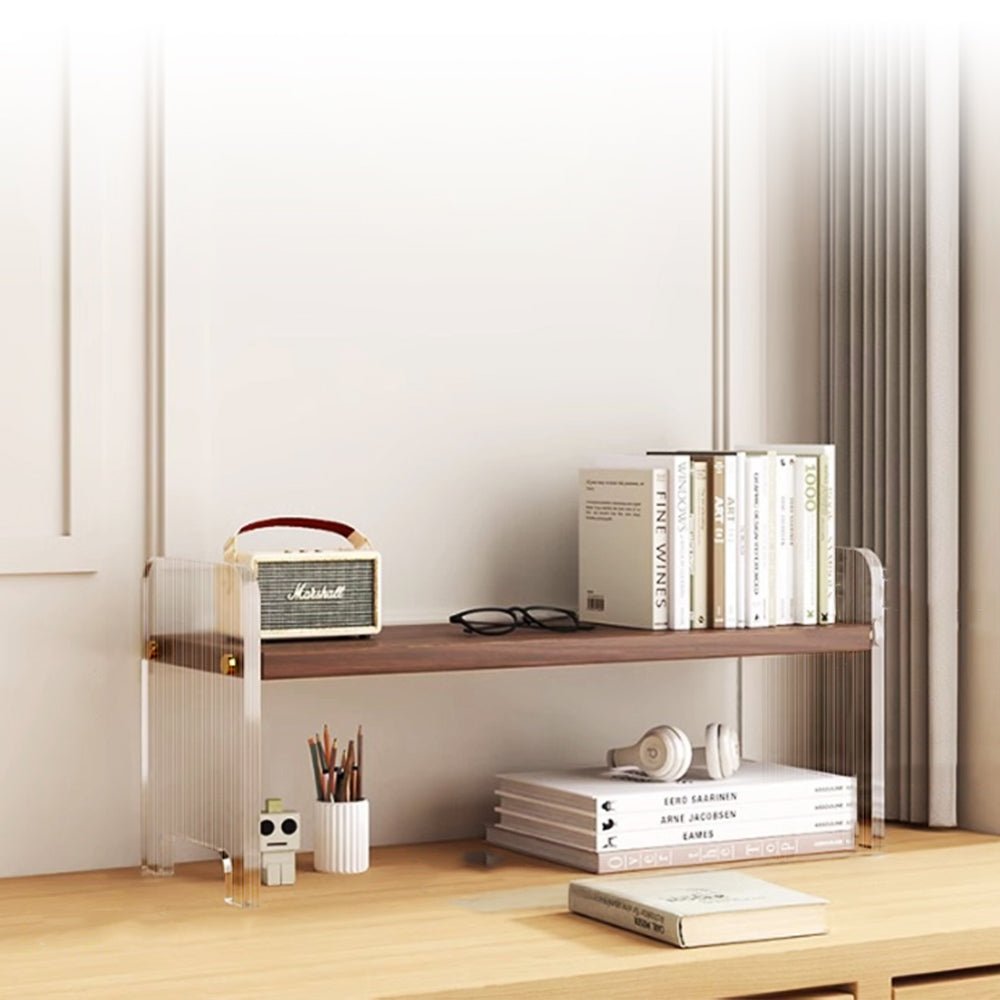 壓克力香水架 胡桃木色|單雙層自由選・桌面展示無壓力・香氛收納質感升級 |上手家居