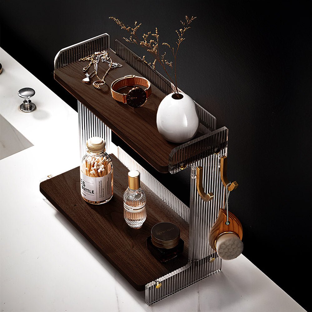 雙層香水收納架|金屬圓框・桌上置物架・化妝品展示神器|上手家居