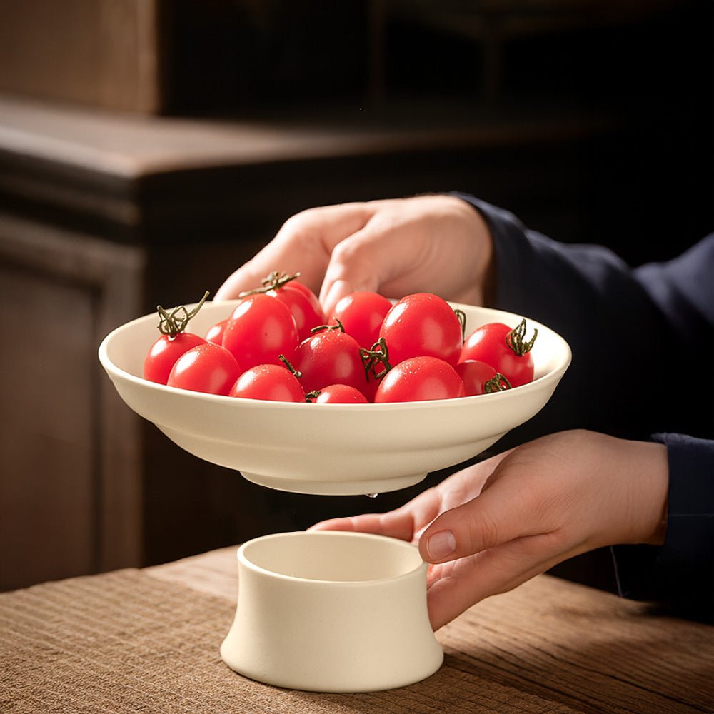 雅素瀝水陶瓷高腳盤|洗好的水果,終於能乾爽上桌了