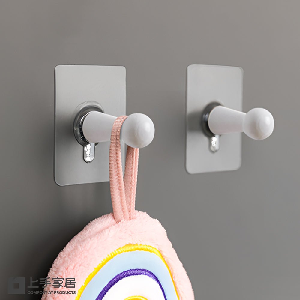 日式圓頭木質掛鉤|讓牆面多一點溫潤質感・免鑽孔收納更有序