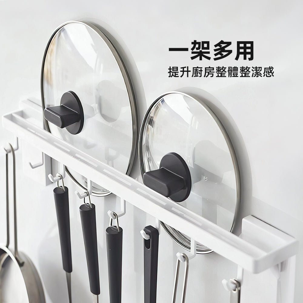 廚房鍋蓋收納架|免釘安裝・檯面整潔就靠它|上手家居
