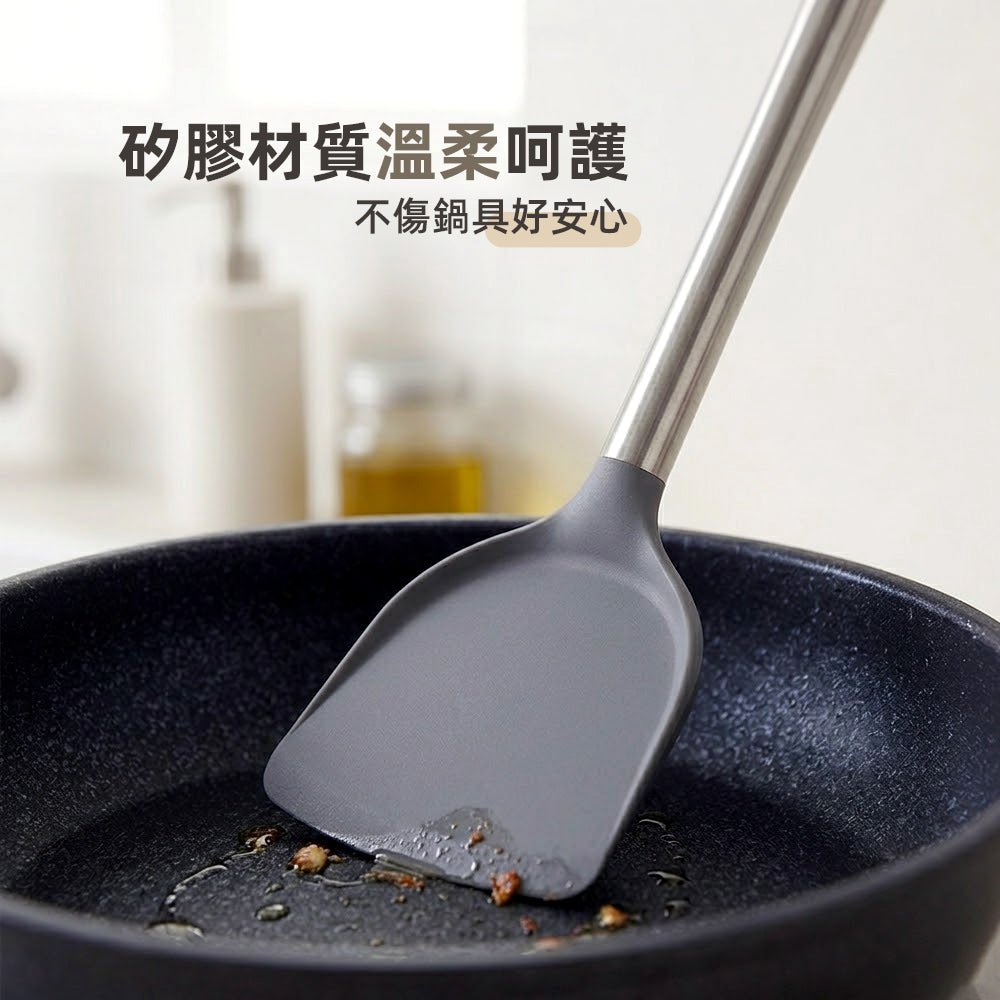 木柄矽膠鍋鏟|不傷鍋具安心料理・廚房新手也能輕鬆駕馭