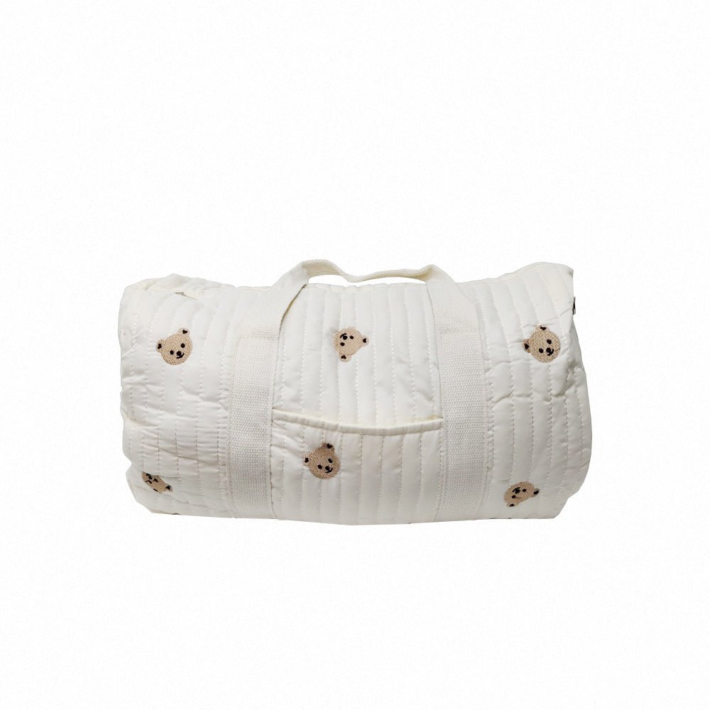 純棉刺繡媽媽包|柔軟收納大空間・手提斜背都好看