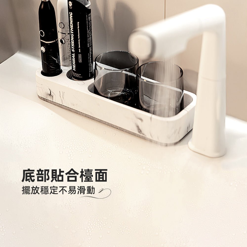 簡約大理石紋牙刷架|告別浴室檯面雜亂,整潔收納好幫手