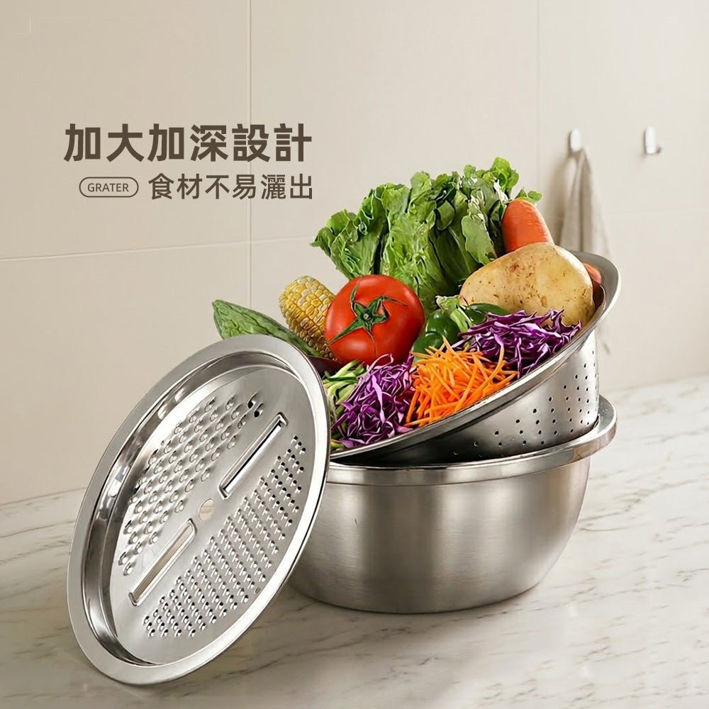 多功能刨絲瀝水盆|備料切絲不費力・下廚效率UP