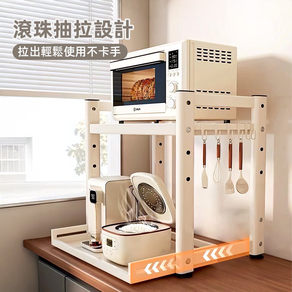 可調式微波爐架|廚房空間放大術・檯面整潔不雜亂