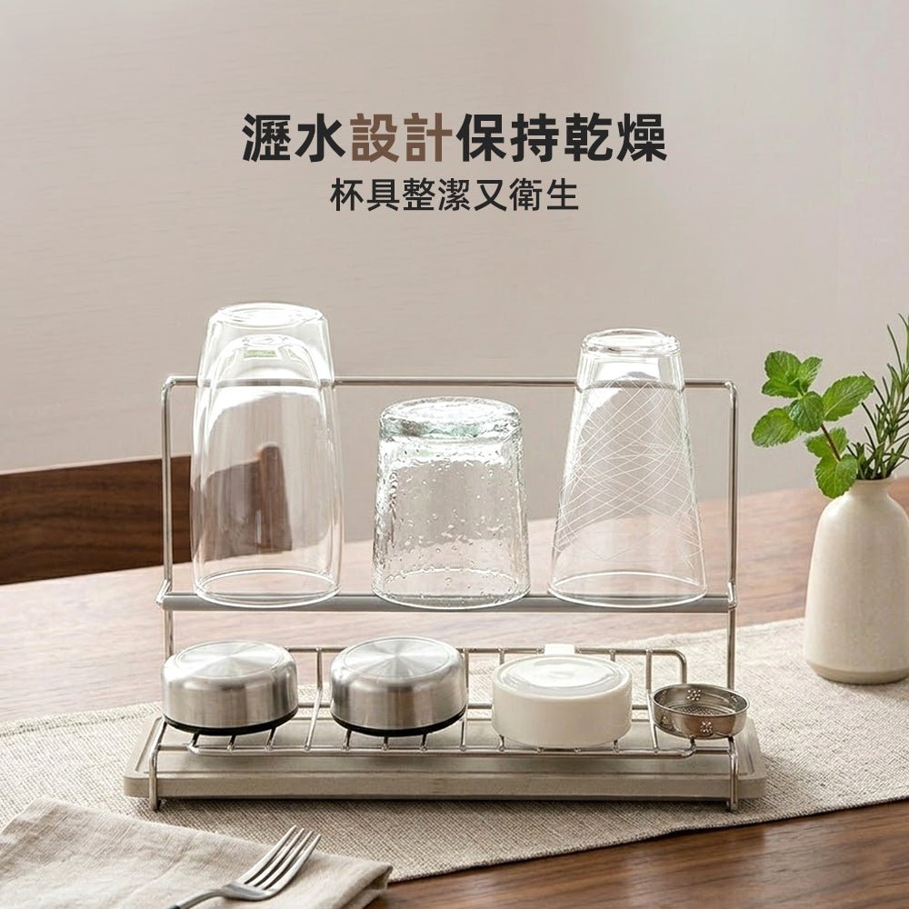 質感瀝水杯架|簡約收納,告別檯面濕漉漉