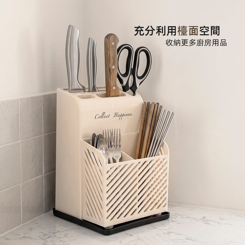 廚房刀具筷勺架|餐具瀝水收納整潔・檯面煥然一新