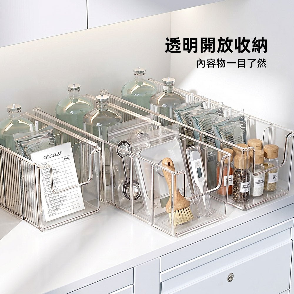 伸縮透明抽屜收納盒|彈性隔板自由分層・櫃內桌上整齊有質感