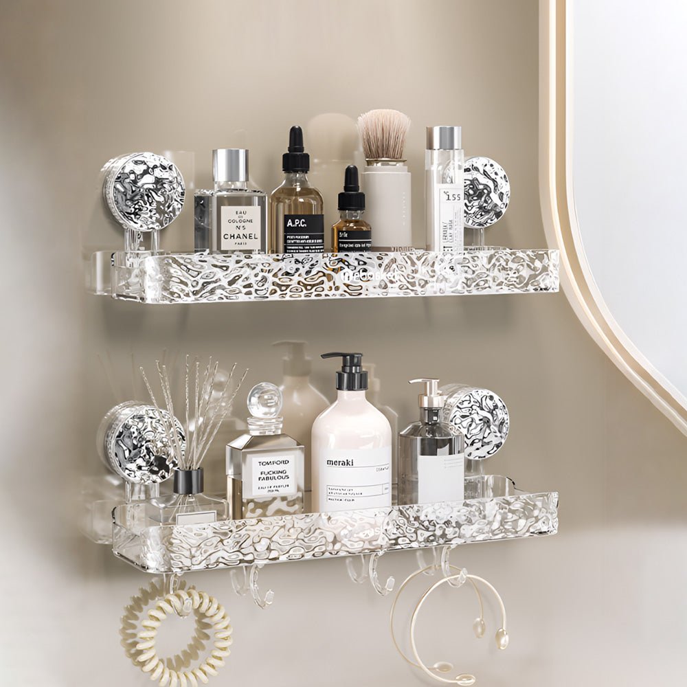 透明吸盤置物架|浴室收納新選擇.輕鬆安裝不傷牆面