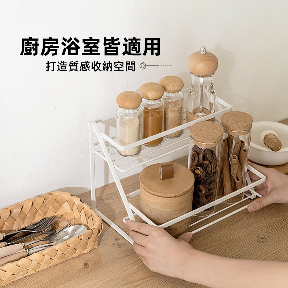 質感浴室收納架|階梯設計清爽好拿取・打造整潔檯面