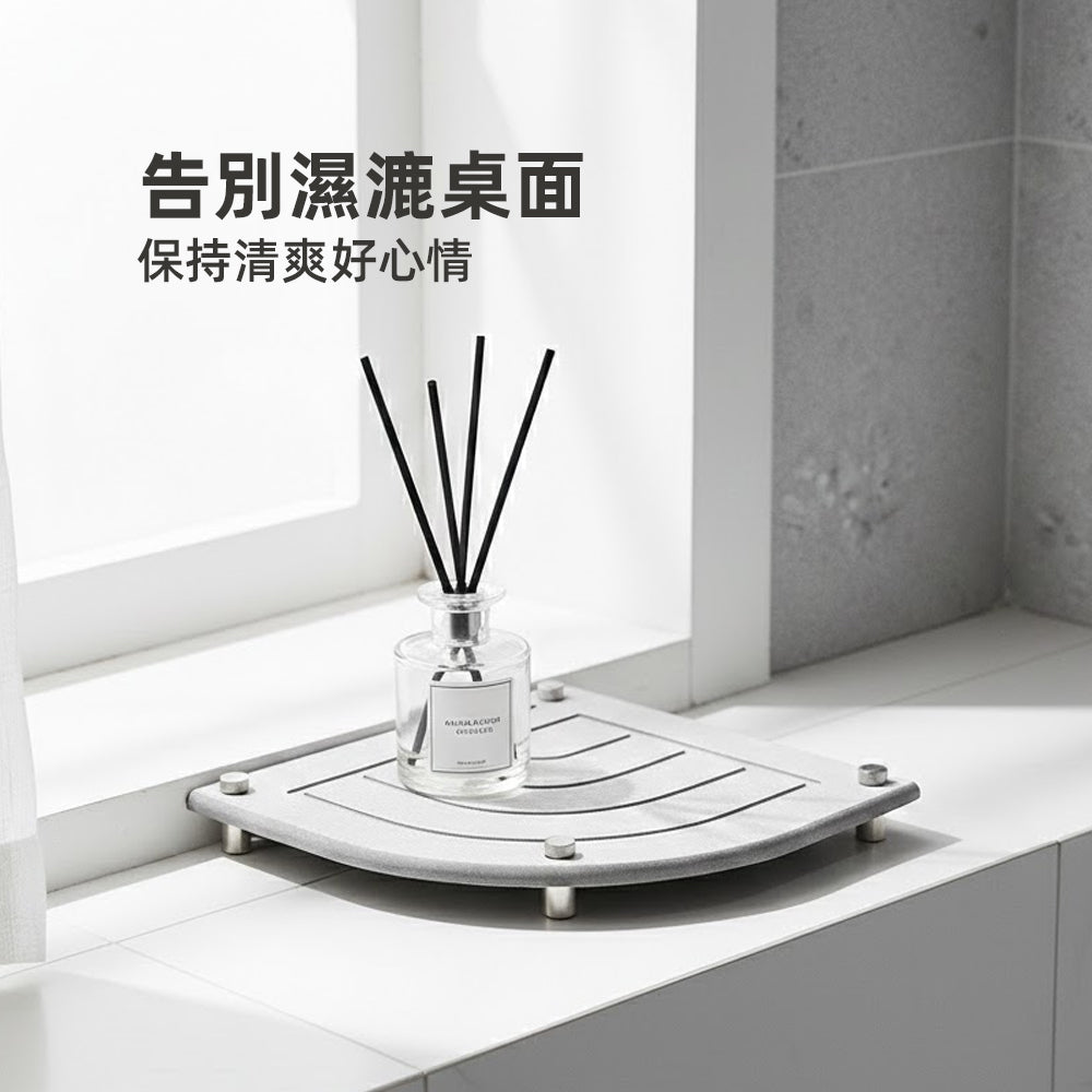 硅藻土吸水轉角墊|告別檯面濕漉・角落收納好幫手