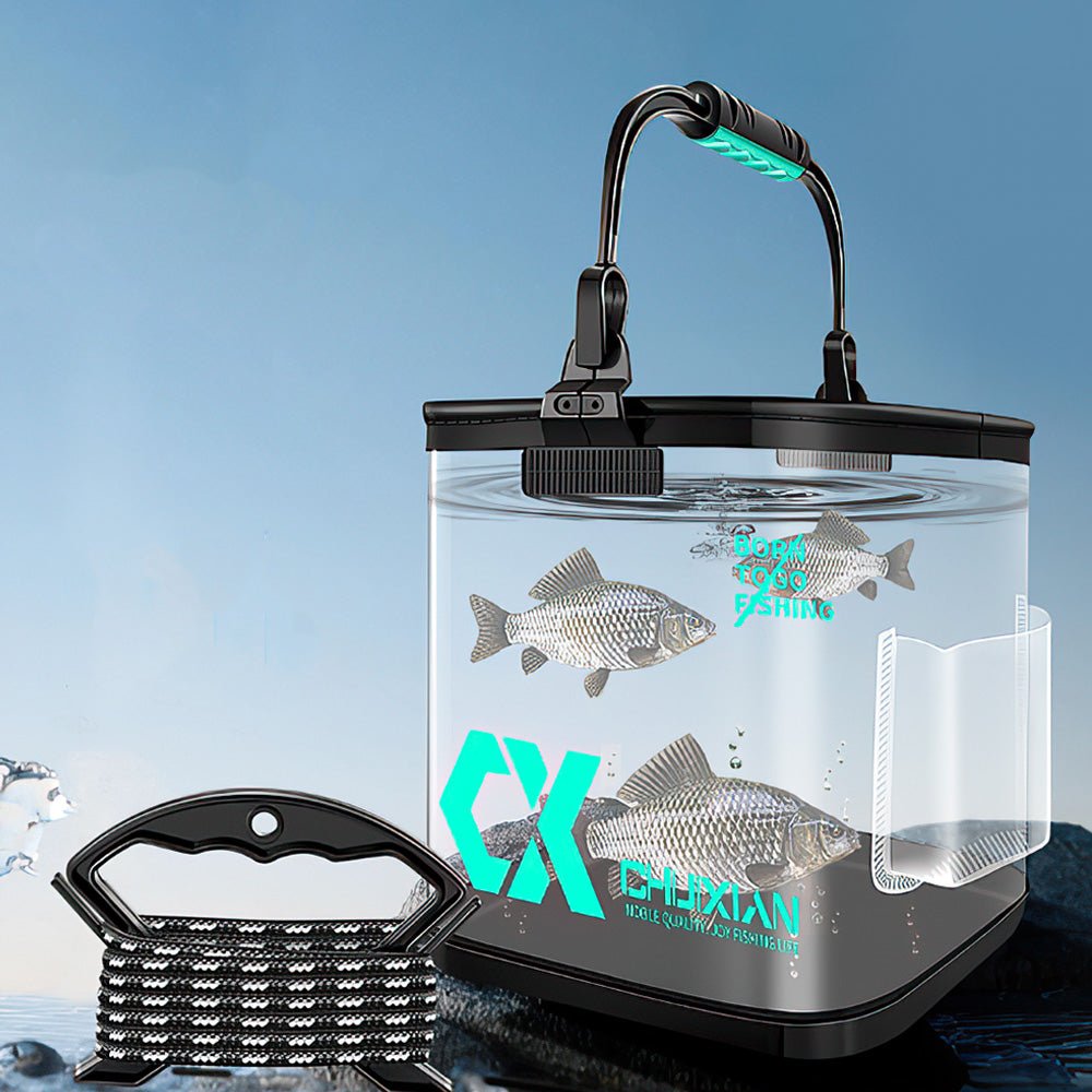 透明折疊取水桶｜8L加厚桶身，釣魚露營收水都方便