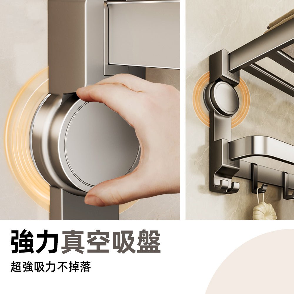 免鑽毛巾收納架｜毛巾曬完可收折．小空間收納剛剛好