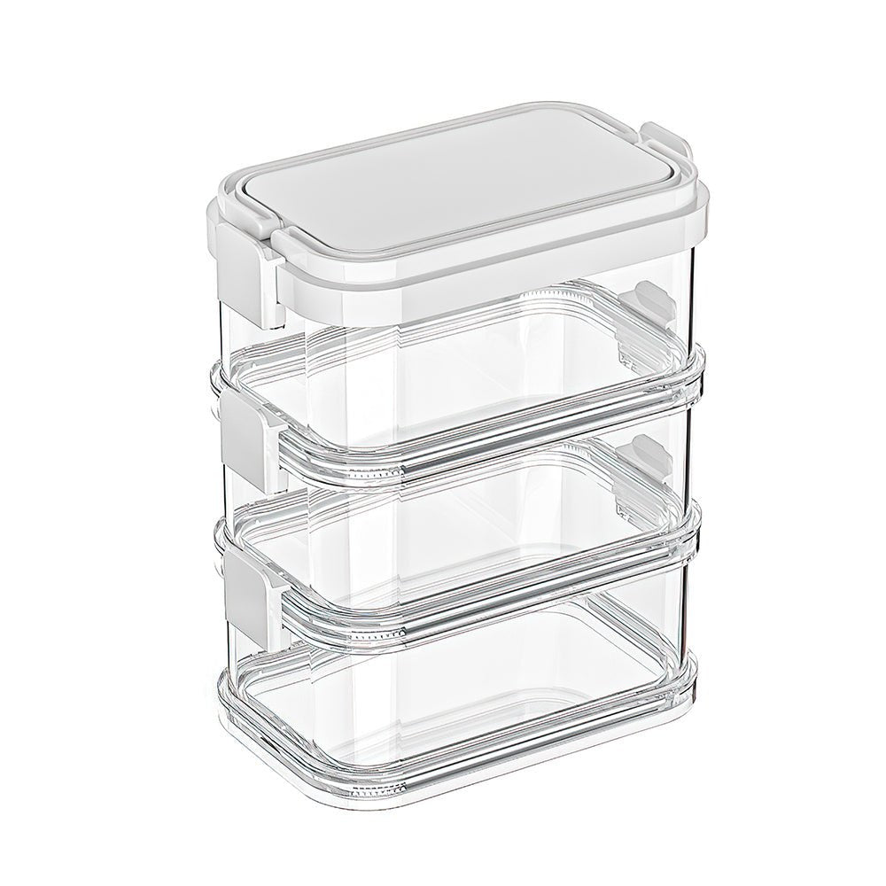 透明分層食材盒｜準備香料更清爽・廚房收納不手忙腳亂