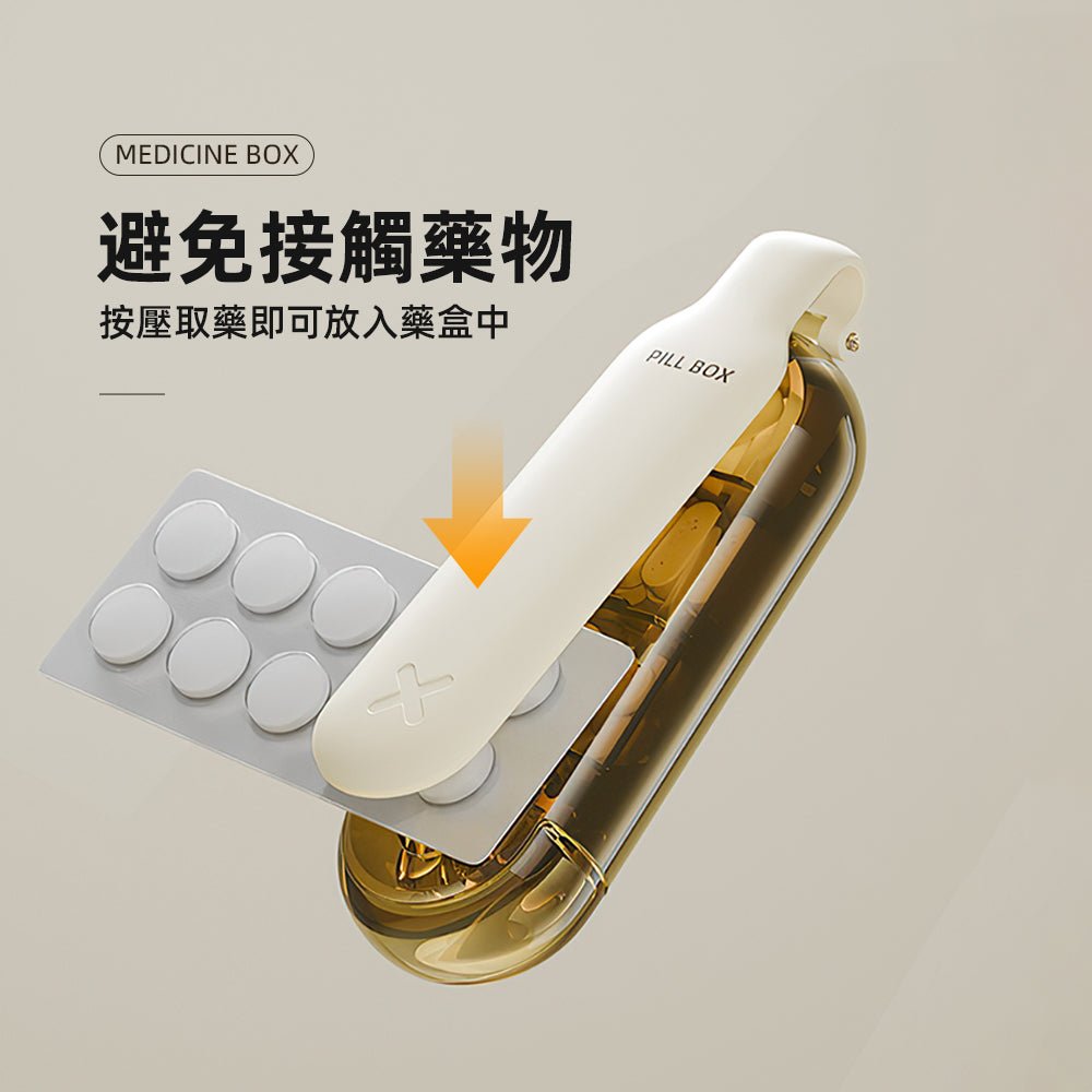 取藥器分格藥盒｜2入組設計・按壓不接觸・隨身好攜帶