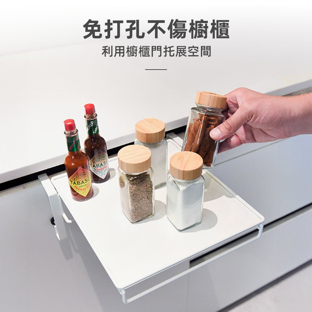 折疊廚房置物架｜免鑽孔延伸檯面・隨手展開備料更省空間