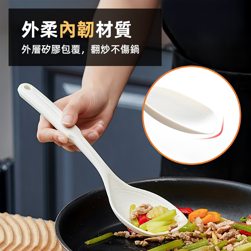 刻度矽膠湯勺｜耐高溫不變形・內建刻度輕鬆掌握份量