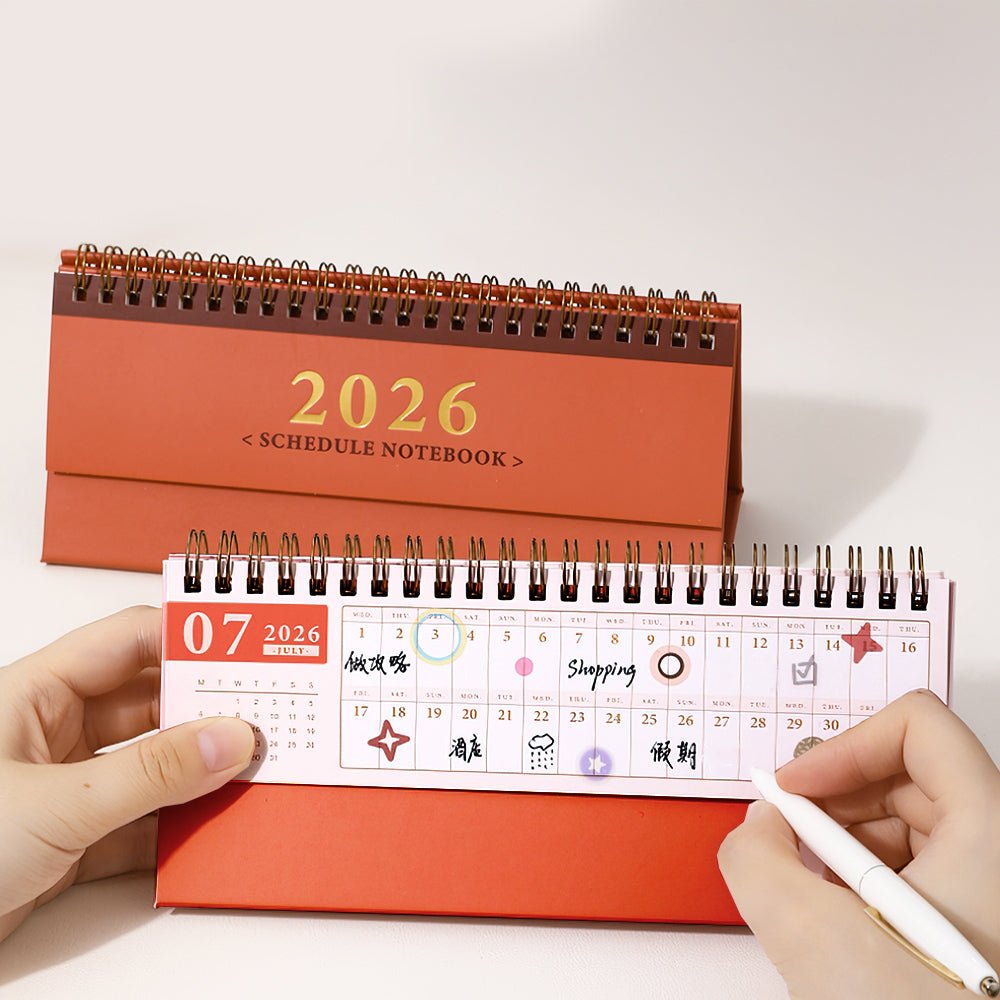 2026雙面記事桌曆｜正反雙面設計・厚實卡紙書寫順滑・穩固底座不傾倒