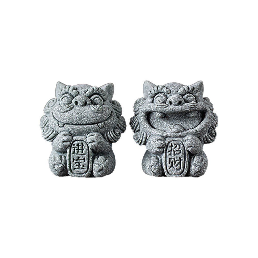 開運風獅爺招財擺飾｜成雙對擺・寓意吉祥納福安宅