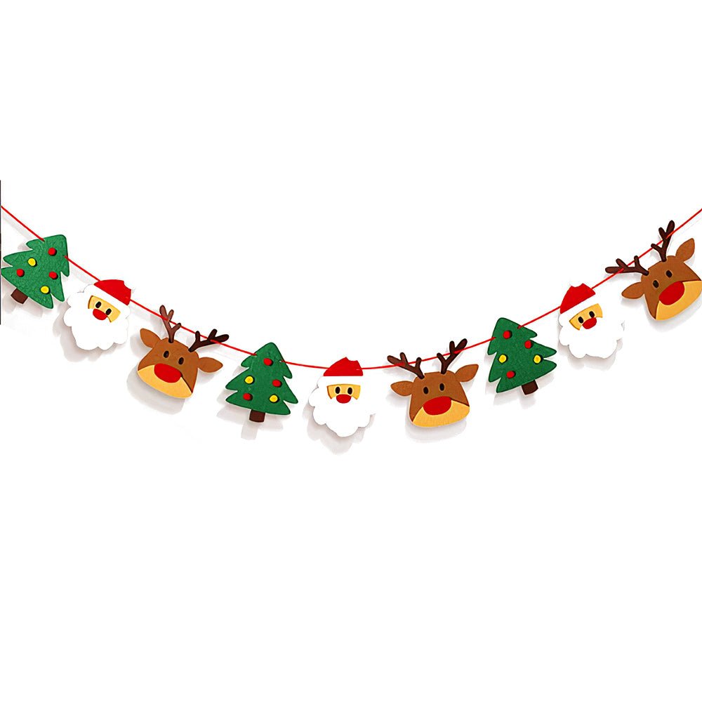 聖誕節佈置三角旗帶燈串｜厚實不織布材質・自由搭配・點亮節慶氛圍